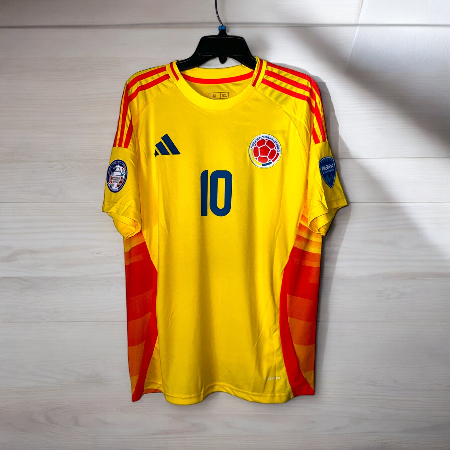 Colombia James Rodriguez #10 Soccer Jersey 2024 Yellow Home Cup Men Size Shirt