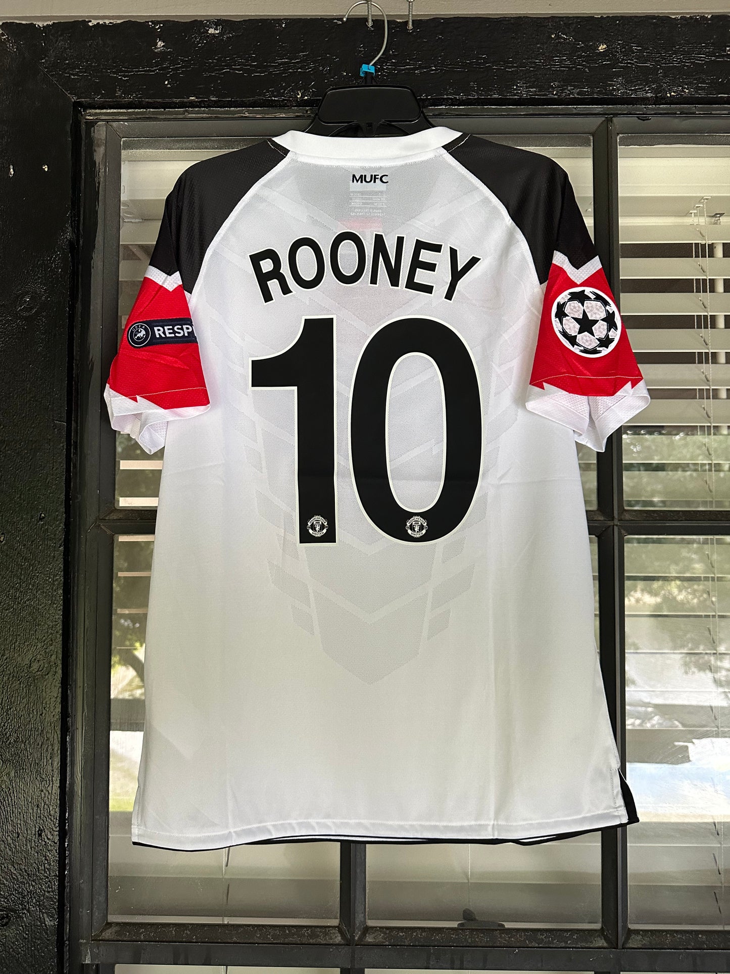 Manchester United 2011 Final UCL Wayne Rooney #10 Soccer Jersey White Men Size