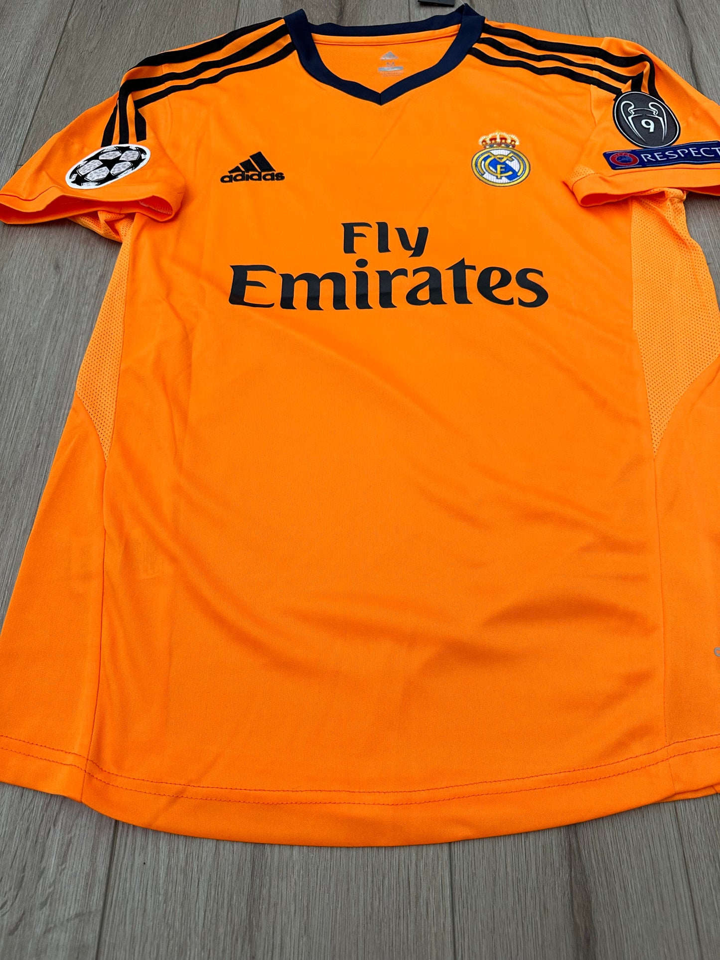 Real Madrid 13/14 Cristiano Ronaldo UCL Retro Orange Third Jersey Men’s Size