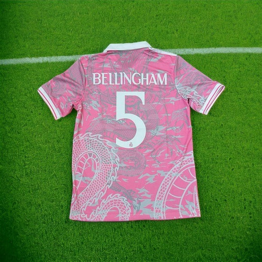 Soccer Jersey Jude Bellingham 5 Pink white Real Madrid 23/24 Men Size Football