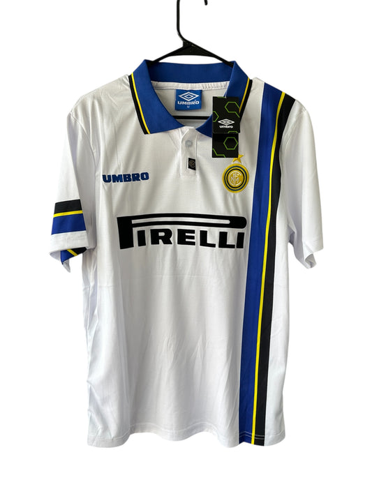 Inter Milan Ronaldo Nazario 1998 Away #10 Soccer Jersey Retro White Men size