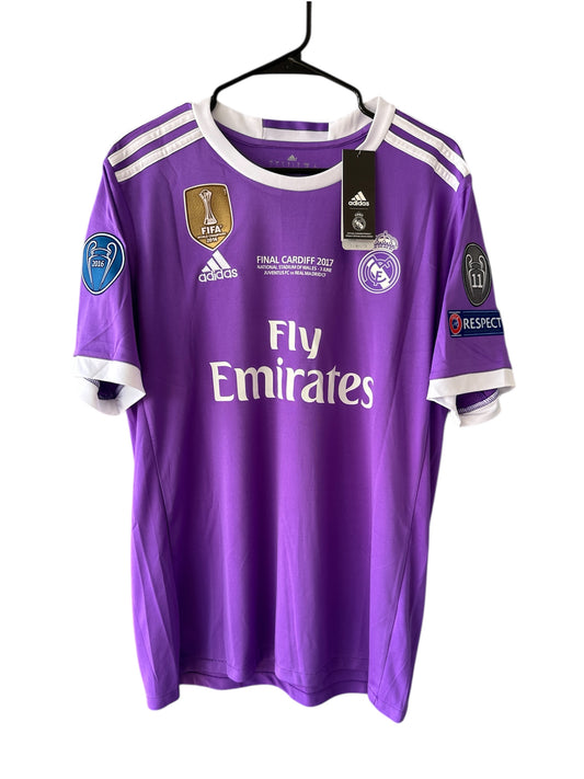 Real Madrid Retro Cardiff Final 2017 Cristiano Ronaldo #7 Away Purple Men Football
