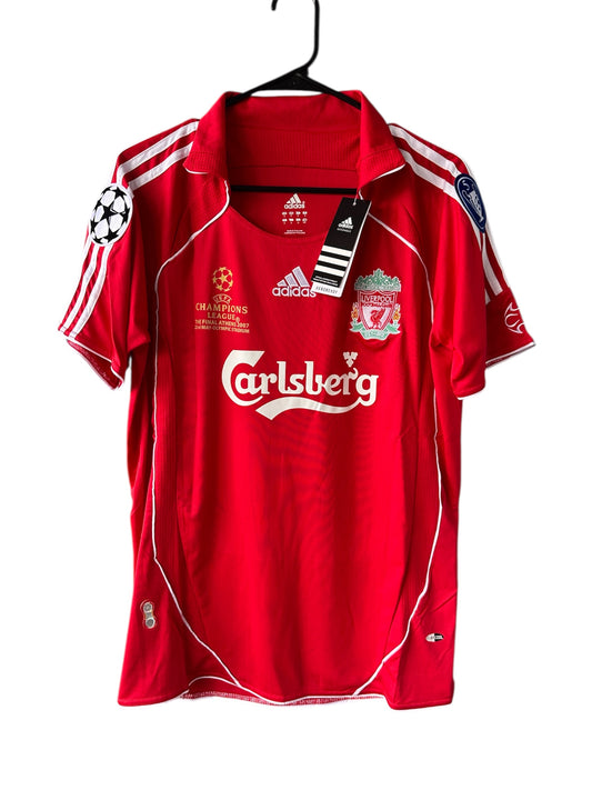 Liverpool Steven Gerrard #8 Retro Soccer Jersey UCL Final’s 2007 Red Men Size
