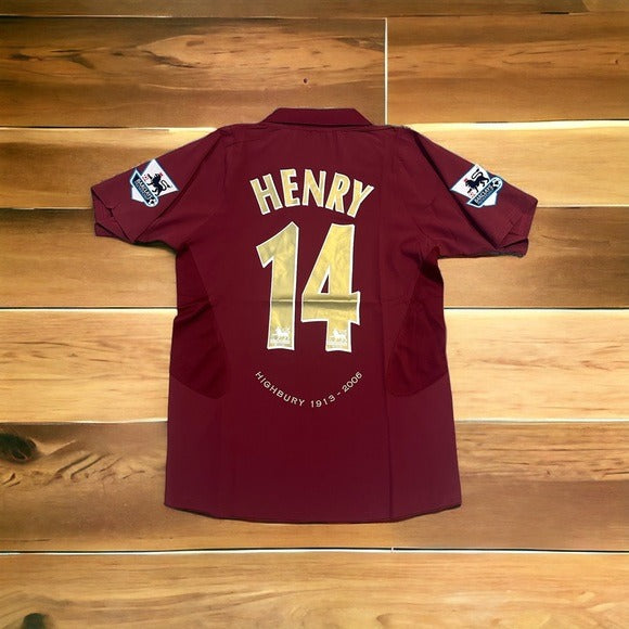 Arsenal Thierry Henry #14 Premier 05/06 Soccer Jersey Red shirt Men size Footbal