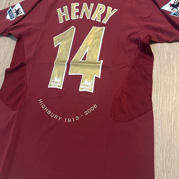 Arsenal Thierry Henry #14 Premier 05/06 Soccer Jersey Red shirt Men size Footbal