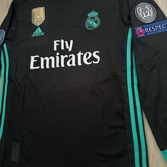 Real Madrid Ronaldo 2018 Soccer Jersey Black Long Sleeves UCL Men’s Size Shirt