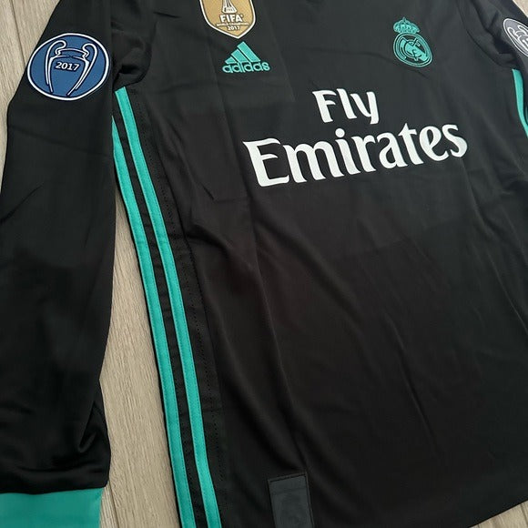 Real Madrid Ronaldo 2018 Soccer Jersey Black Long Sleeves UCL Men’s Size Shirt