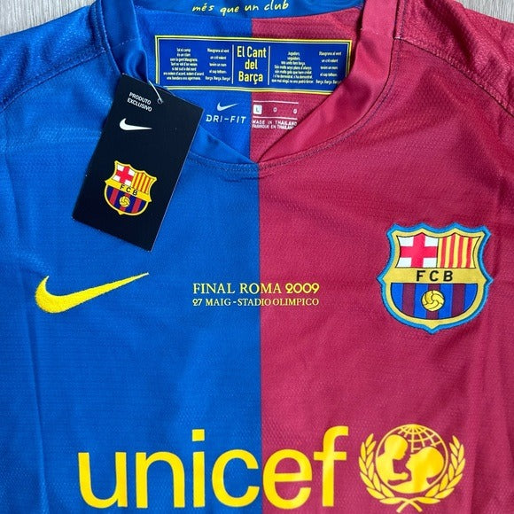 Barcelona Soccer Jersey Lionel Messi #10 Final UCL 2009 Home Regular Men Size