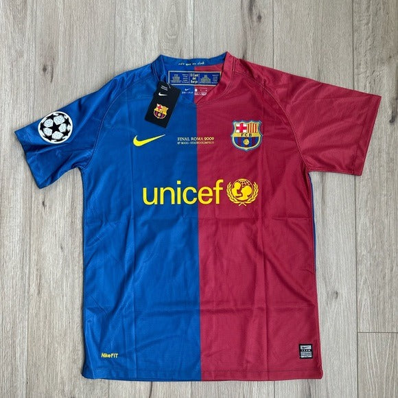 Barcelona Soccer Jersey Lionel Messi #10 Final UCL 2009 Home Regular Men Size