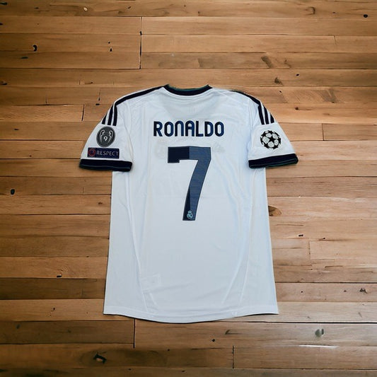 RETRO Soccer Jersey 12-13 Ronaldo 7 Home White Real Madrid Men Size Champions