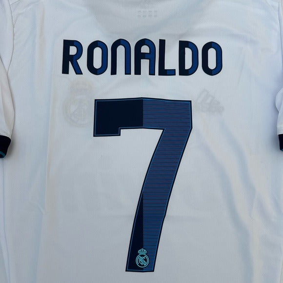 RETRO Soccer Jersey 12-13 Ronaldo 7 Home White Real Madrid Men Size Champions