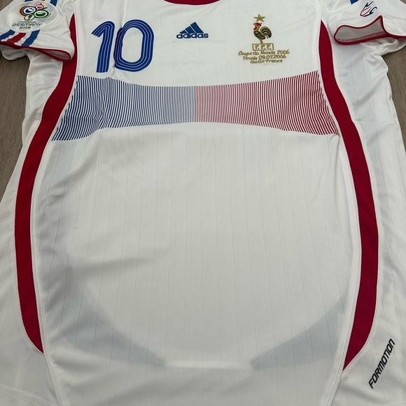 France Zinedine Zidane Retro Soccer Jersey #10 white FWC 2006 Final Shirt Men