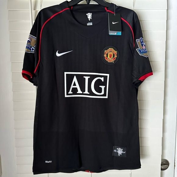 Manchester United Retro 2008 Cristiano Ronaldo #7 Away Black Soccer Jersey Men