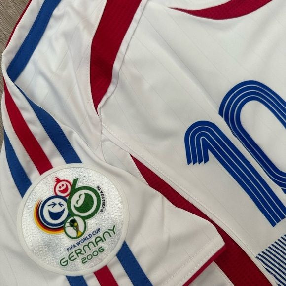 France Zinedine Zidane Retro Soccer Jersey #10 white FWC 2006 Final Shirt Men