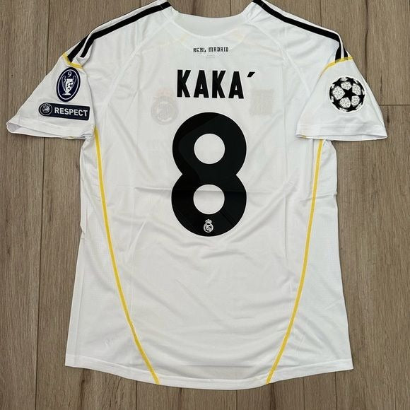 Soccer Jersey Ricardo Kaka #8 Retro 09/10 Home White Real Madrid UCL Men Size