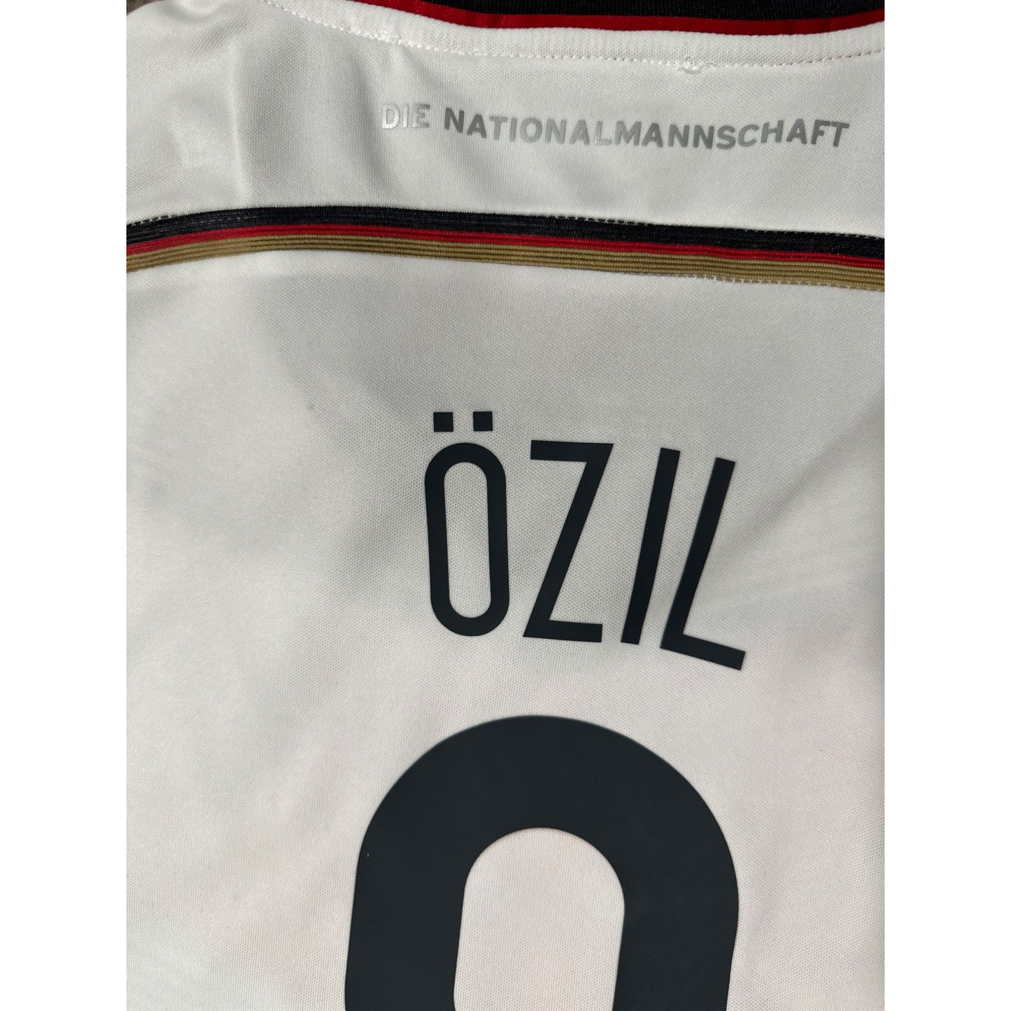 Germany Mezut Ozil #8 Retro Soccer Jersey FWC 2014 Home White Men Shirt Size