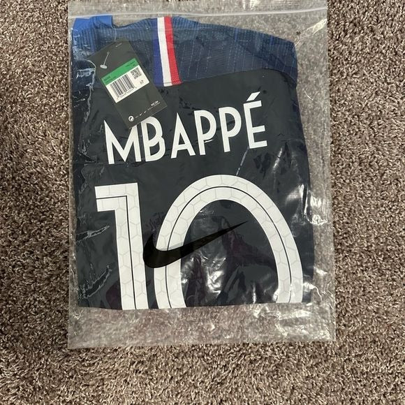 France Kylian Mbappe Soccer Jersey 2018 Home Blue FWC #10 Men Size Shirt