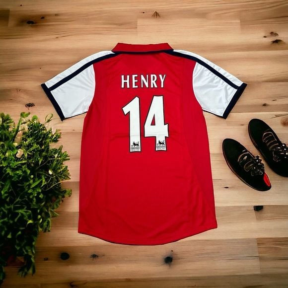 Soccer Jersey Henry 14 Red Home Arsenal Fan Men true Size Retro 2000/01 Men Size