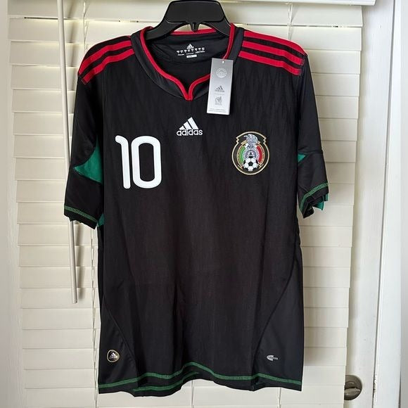 Mexico Carlos Blanco #10 Retro Soccer Jersey FWC 2010 Black Away Men Size Shirt