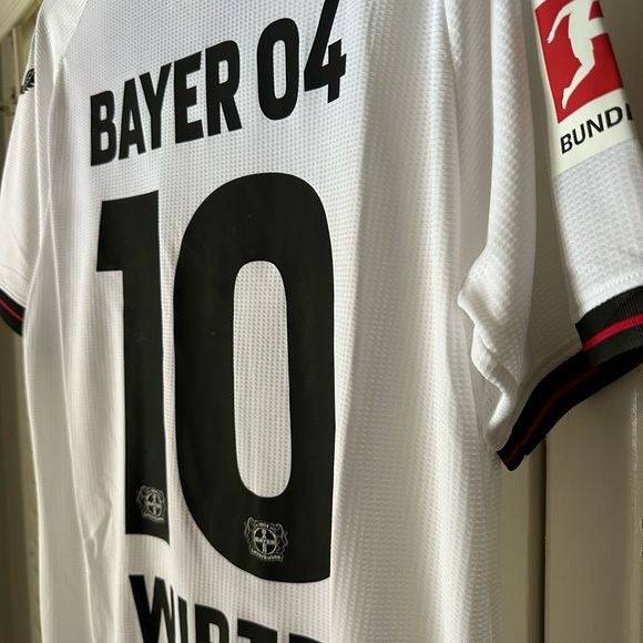 Bayern Leverkusen Florian Wirtz #10 Soccer Jersey 23/24 Away White Men Player