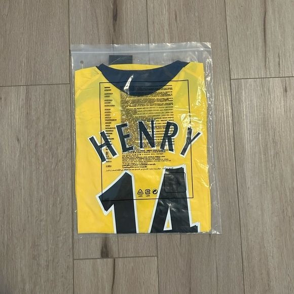 Arsenal Thierry Henry #14 Retro Soccer Jersey 2006 Final’s UCL Yellow men Size