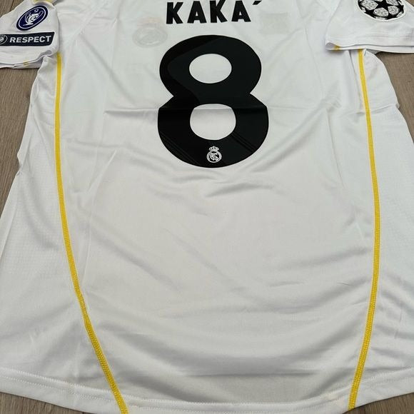 Soccer Jersey Ricardo Kaka #8 Retro 09/10 Home White Real Madrid UCL Men Size