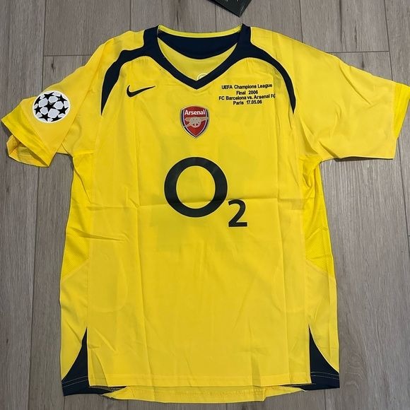 Arsenal Thierry Henry #14 Retro Soccer Jersey 2006 Final’s UCL Yellow men Size