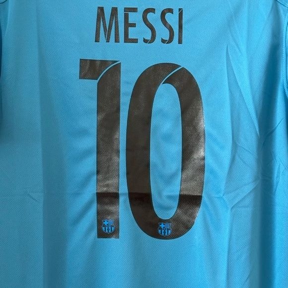 Barcelona Messi #10 Retro Soccer Jersey Blue Third 15/16 UCL Men Size Shirt