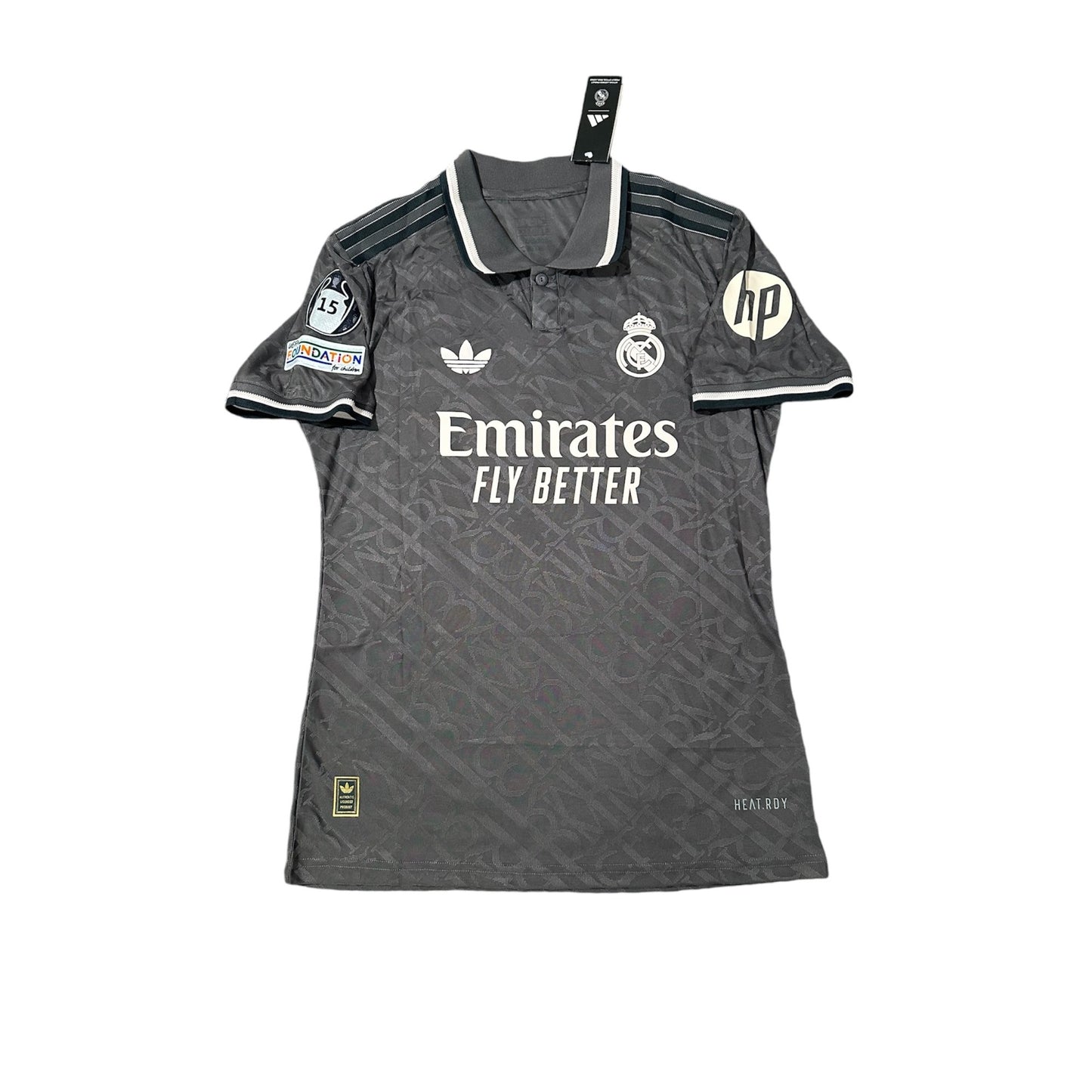 Real Madrid Jude Bellingham #5 Soccer Jersey Away Gray 2024/25 UCL Men Size Shirt