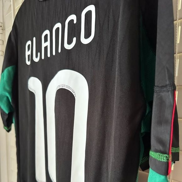 Mexico Carlos Blanco #10 Retro Soccer Jersey FWC 2010 Black Away Men Size Shirt