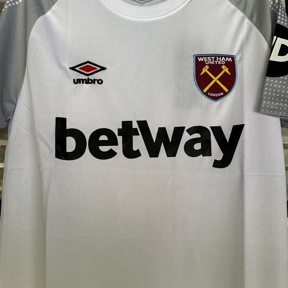 West Ham 2024/25 White Away Soccer Jersey Men Size Shirt No name Football