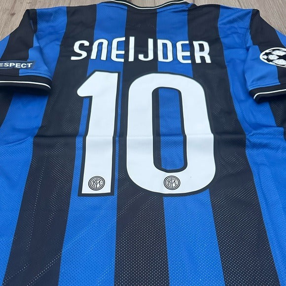 Inter Milan Wesley Sneijder Champions League Final #10 Nerazzurri Shirt Men Size