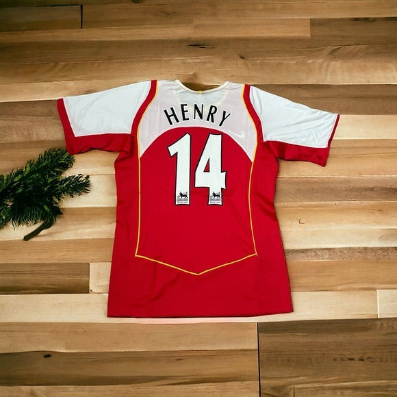 Arsenal Thierry Henry #14 Premier 04/05 Soccer Jersey Red Men’s size Retro Shirt