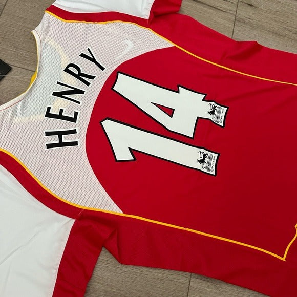 Arsenal Thierry Henry #14 Premier 04/05 Soccer Jersey Red Men’s size Retro Shirt