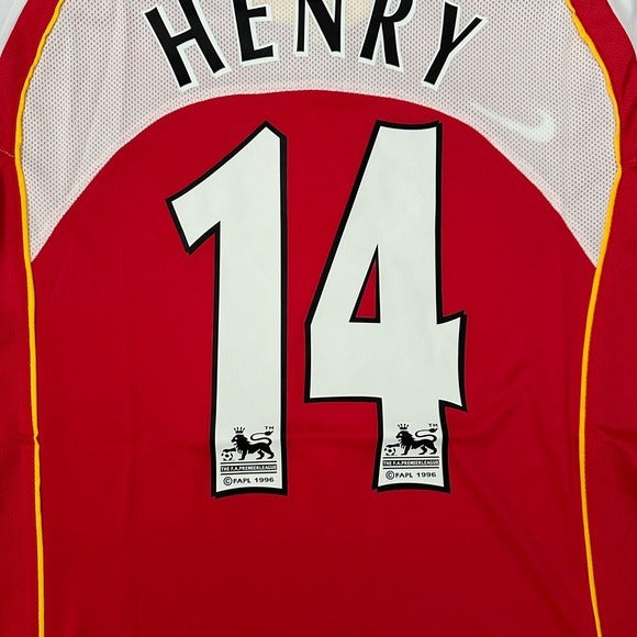 Arsenal Thierry Henry #14 Premier 04/05 Soccer Jersey Red Men’s size Retro Shirt