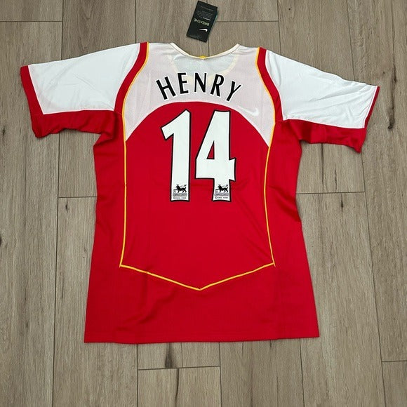 Arsenal Thierry Henry #14 Premier 04/05 Soccer Jersey Red Men’s size Retro Shirt